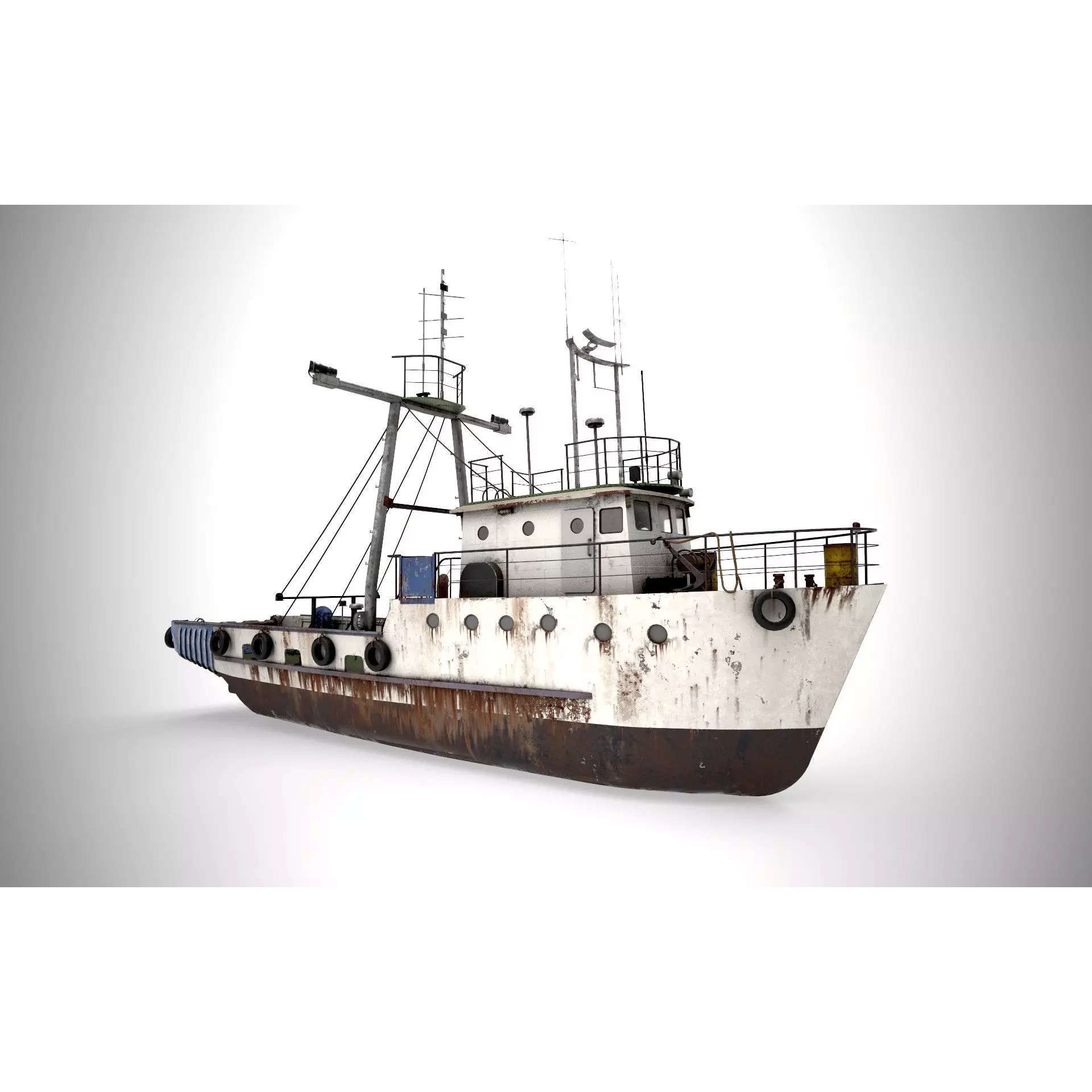 Old Vessel Ship - Low-Poly Game-Ready 3D Model - View 2