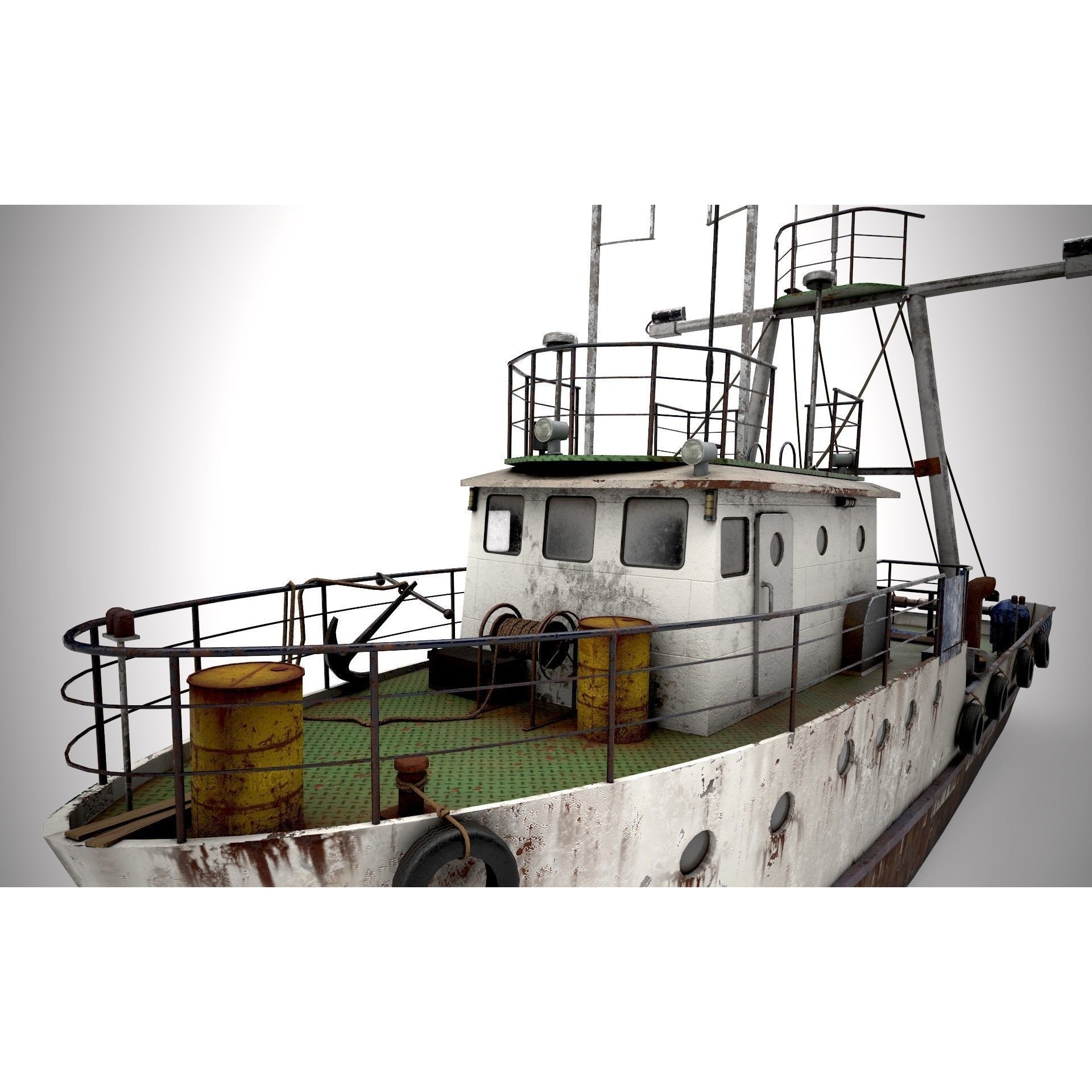 Old Vessel Ship - Low-Poly Game-Ready 3D Model - View 5