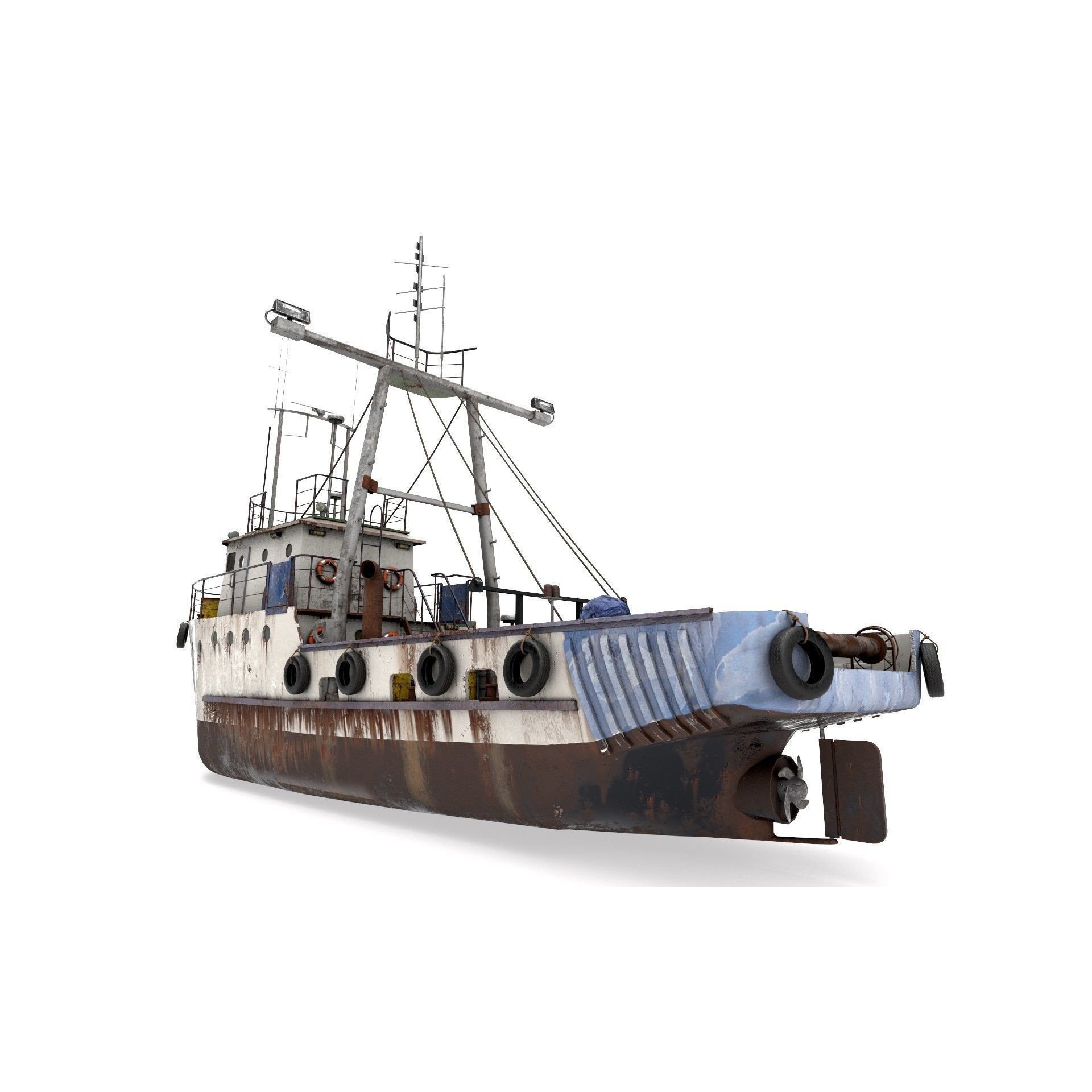 Old Vessel Ship - Low-Poly Game-Ready 3D Model - View 7