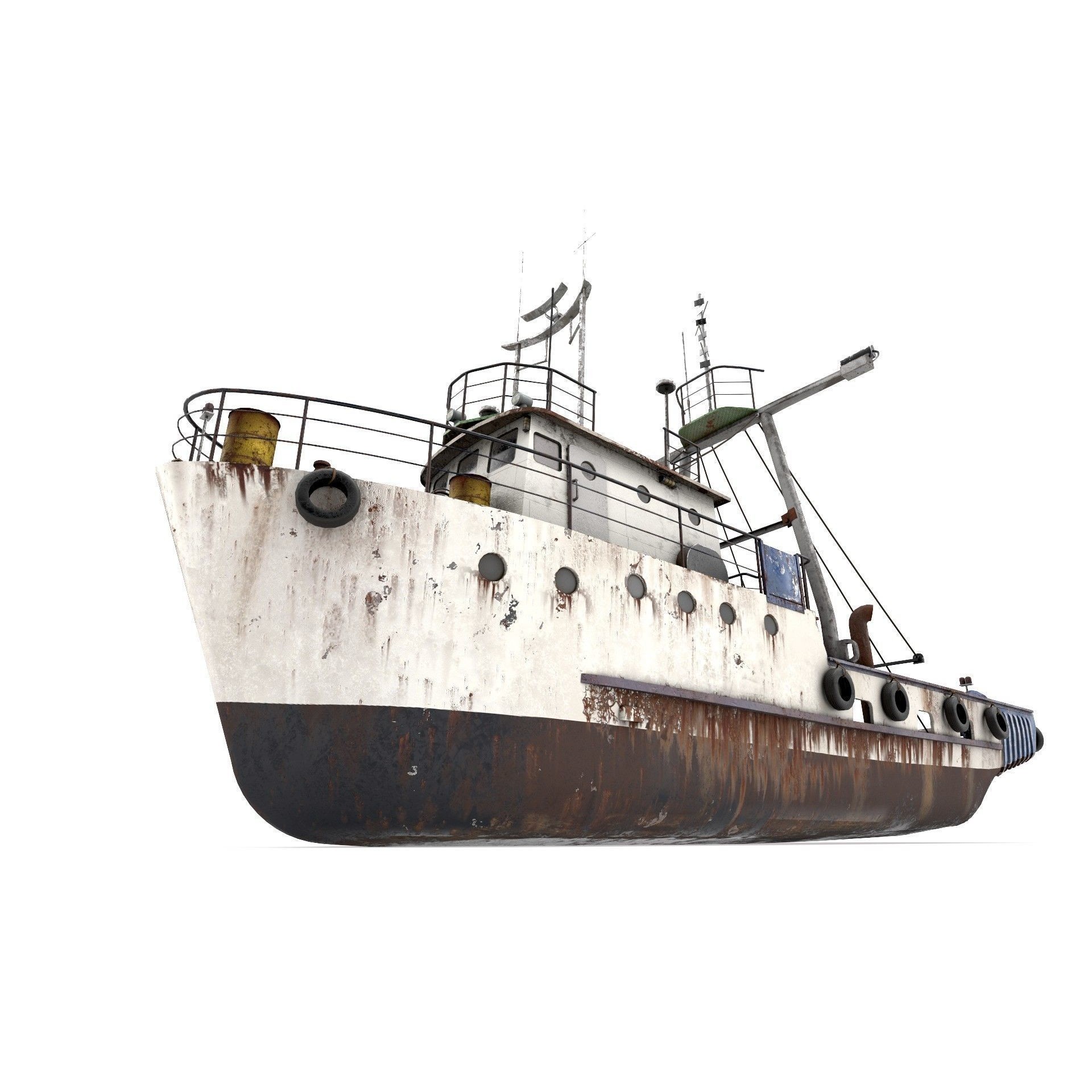 Old Vessel Ship - Low-Poly Game-Ready 3D Model - View 9