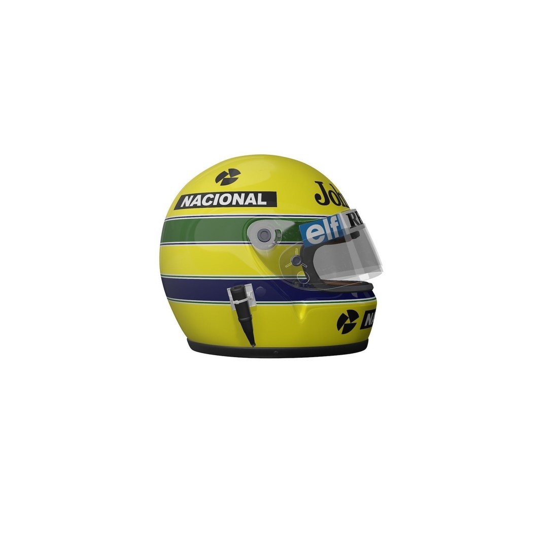 1985 Ayrton Senna F1 Helmet 3D Model – High Poly, FBX, C4D - View 11