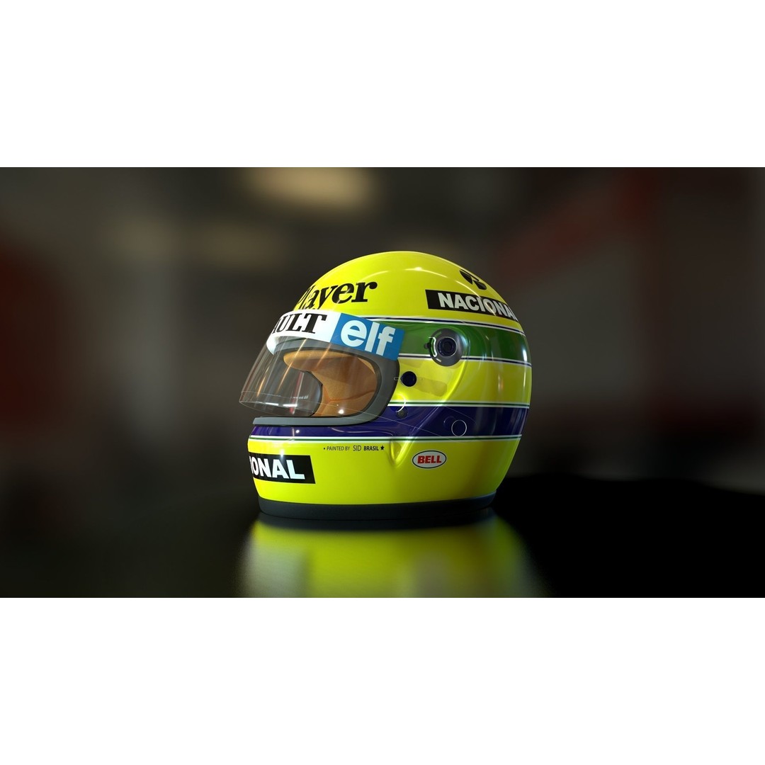 1985 Ayrton Senna F1 Helmet 3D Model – High Poly, FBX, C4D - View 13