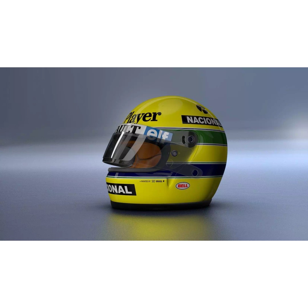 1985 Ayrton Senna F1 Helmet 3D Model – High Poly, FBX, C4D - View 2