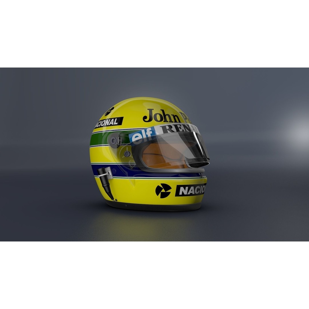1985 Ayrton Senna F1 Helmet 3D Model – High Poly, FBX, C4D - View 3