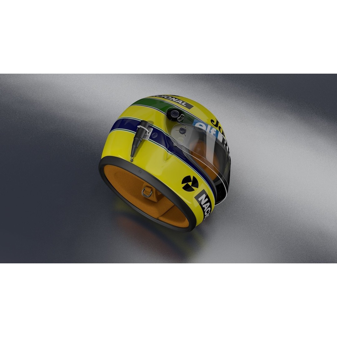 1985 Ayrton Senna F1 Helmet 3D Model – High Poly, FBX, C4D - View 6