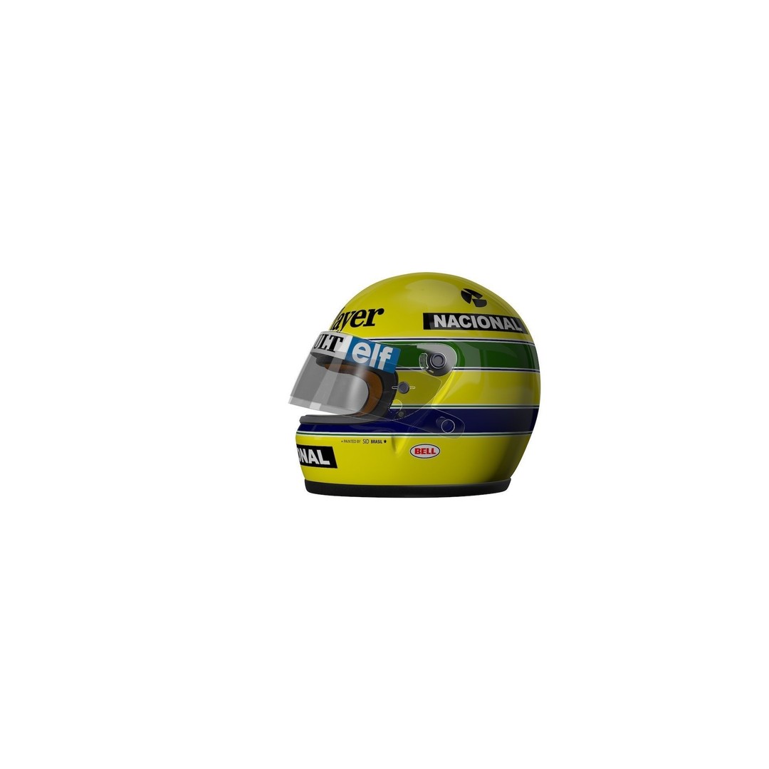 1985 Ayrton Senna F1 Helmet 3D Model – High Poly, FBX, C4D - View 7