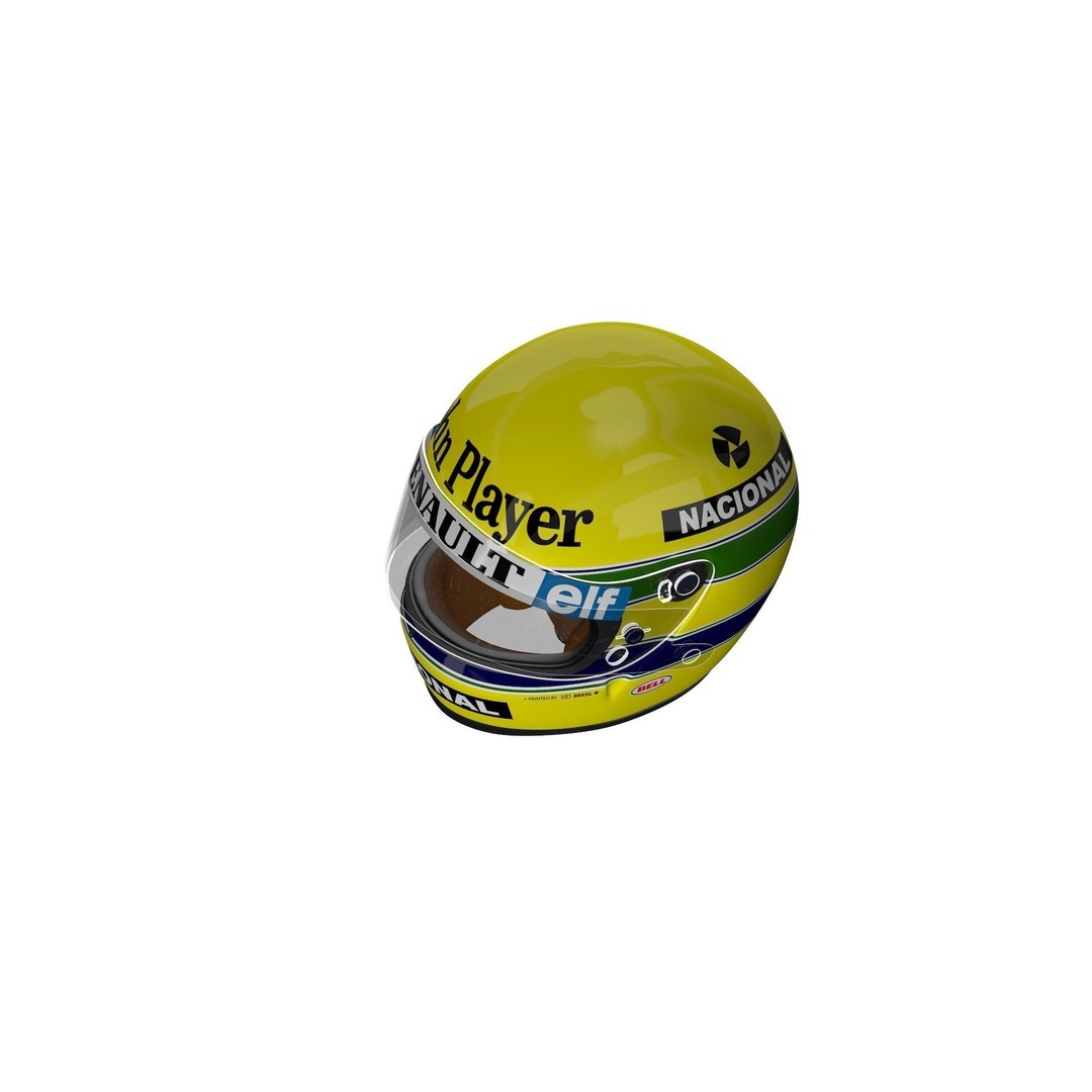 1985 Ayrton Senna F1 Helmet 3D Model – High Poly, FBX, C4D - View 9