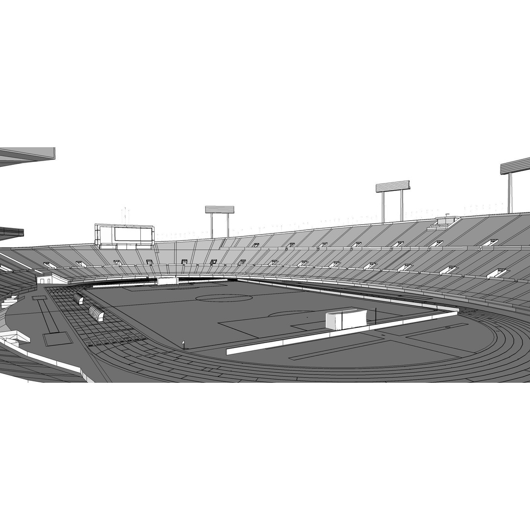 National Stadium Tokyo 3D Model – Historical Venue, FBX, OBJ Formats