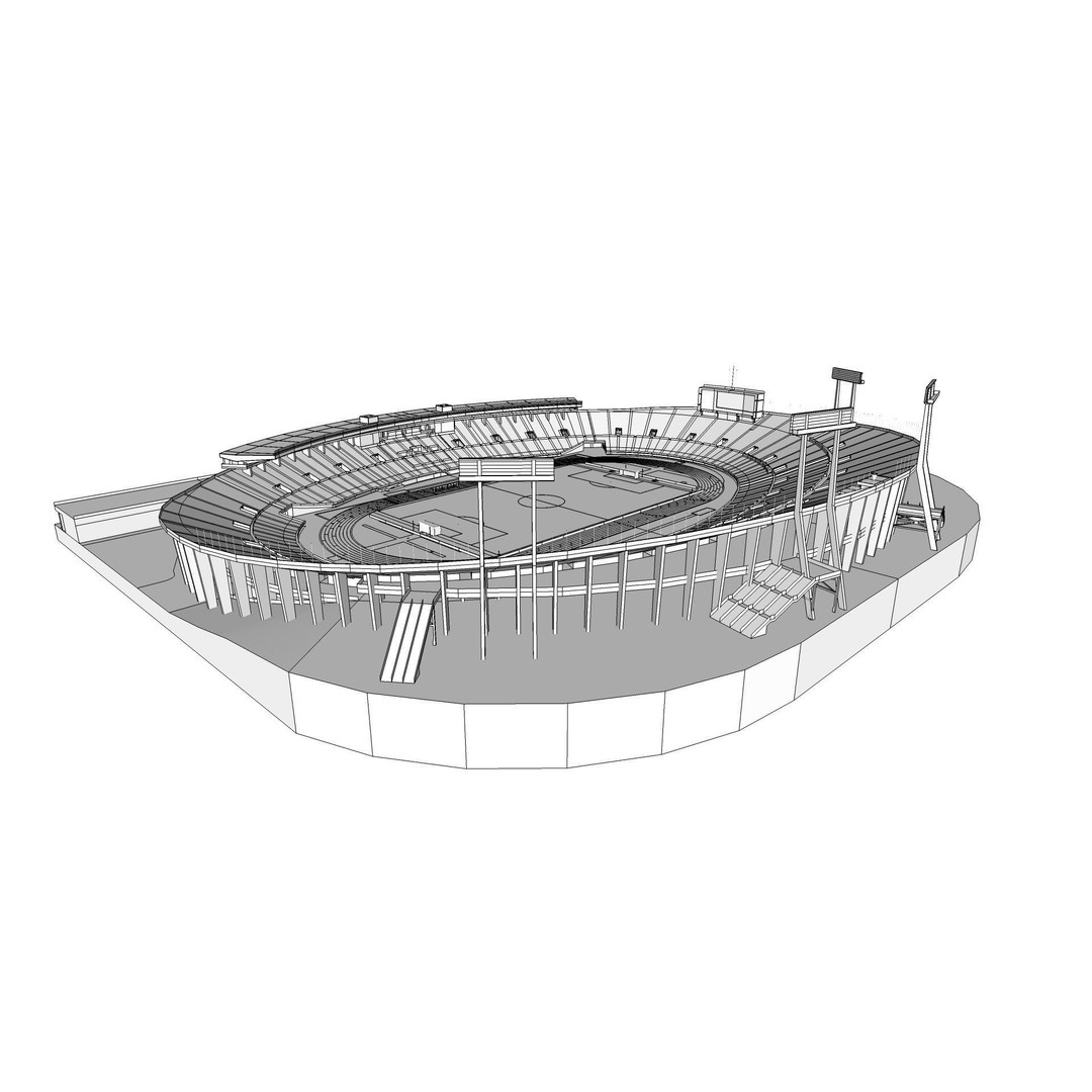 National Stadium Tokyo 3D Model – Historical Venue, FBX, OBJ Formats - View 12