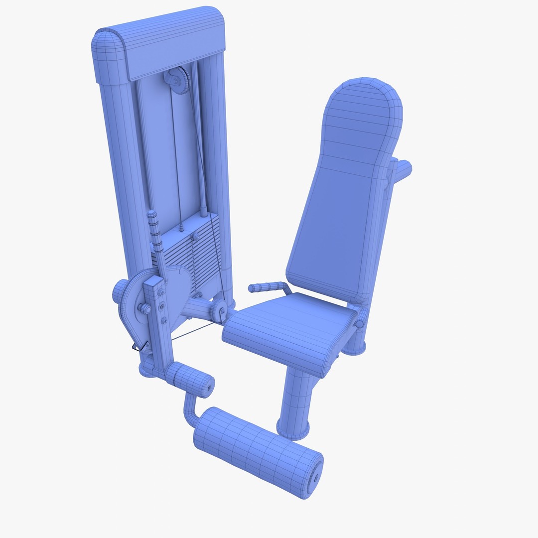 Leg Extension Machine 3D Model – Realistic Gym Equipment, PBR Textures