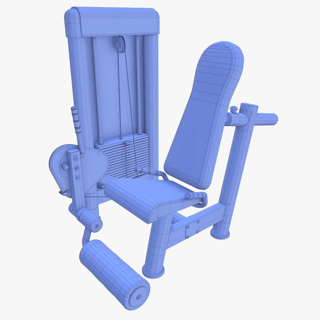 Leg Extension Machine 3D Model – Realistic Gym Equipment, PBR Textures - View 11
