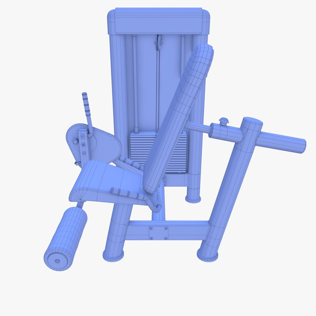 Leg Extension Machine 3D Model – Realistic Gym Equipment, PBR Textures - View 12