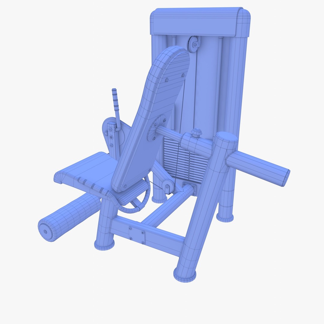 Leg Extension Machine 3D Model – Realistic Gym Equipment, PBR Textures - View 13