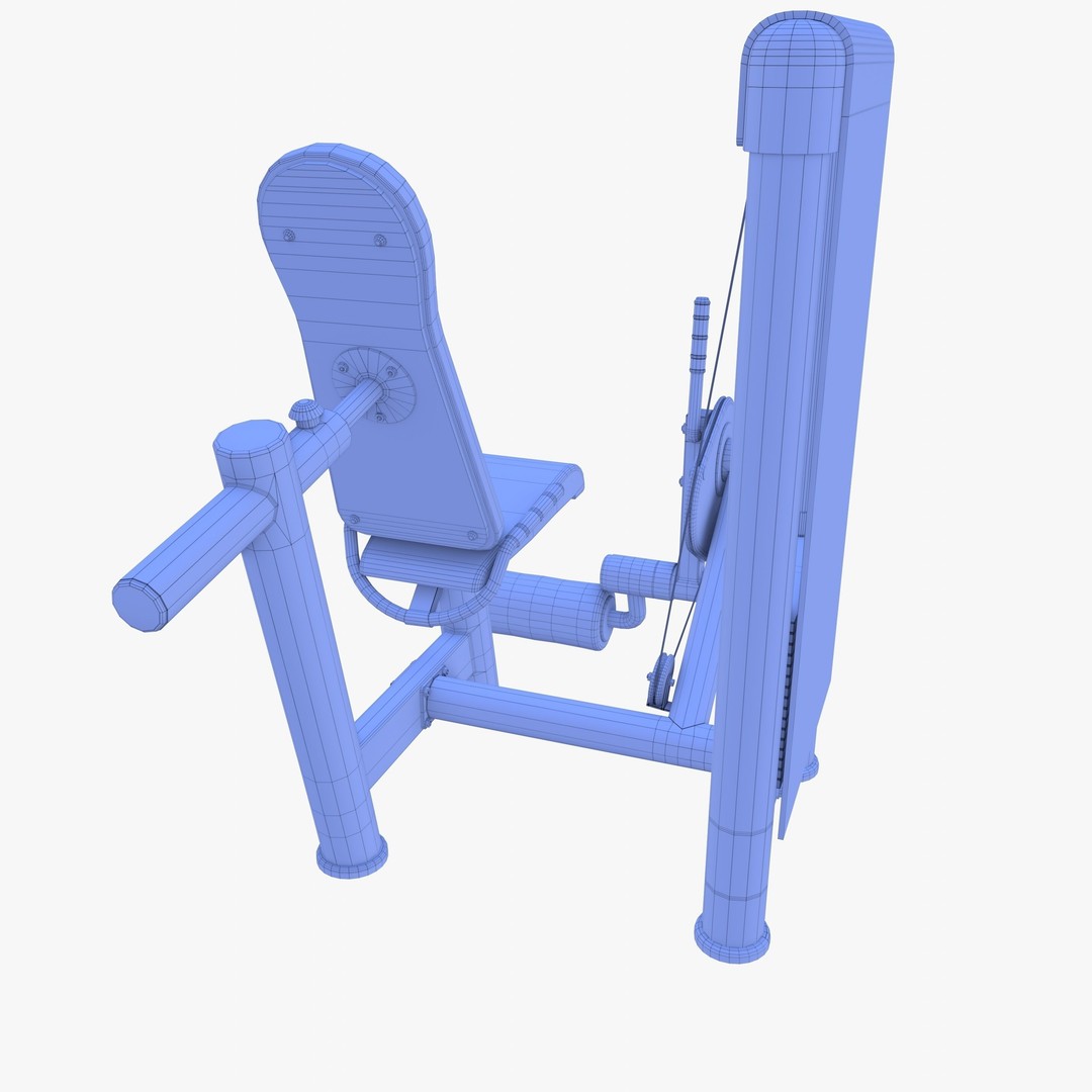 Leg Extension Machine 3D Model – Realistic Gym Equipment, PBR Textures - View 14