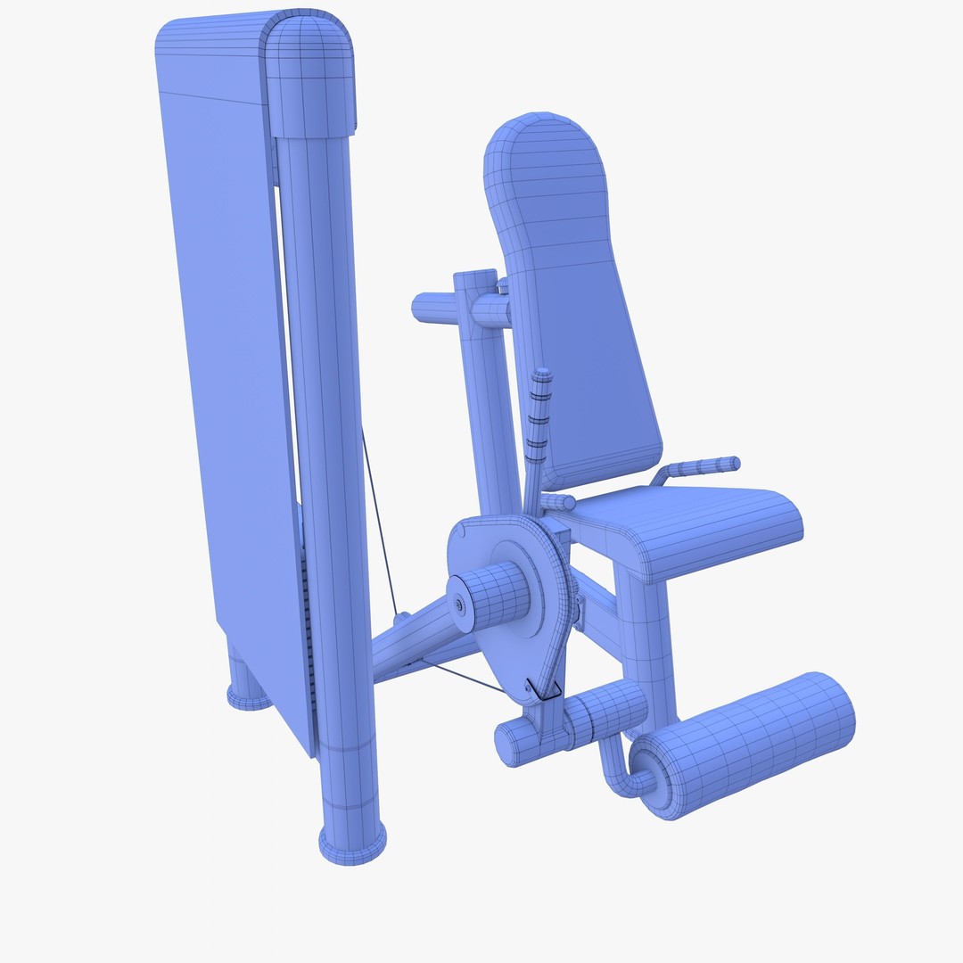 Leg Extension Machine 3D Model – Realistic Gym Equipment, PBR Textures - View 15