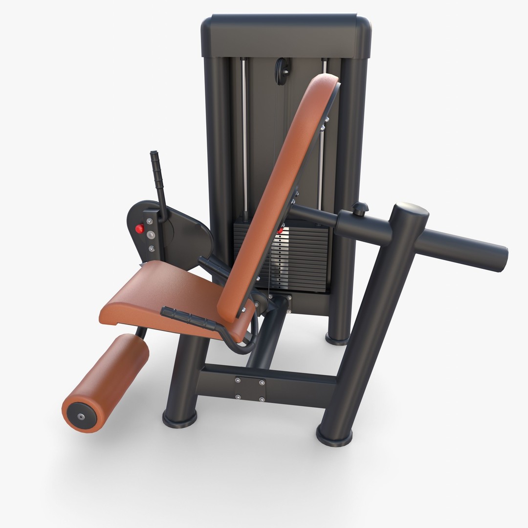 Leg Extension Machine 3D Model – Realistic Gym Equipment, PBR Textures - View 3