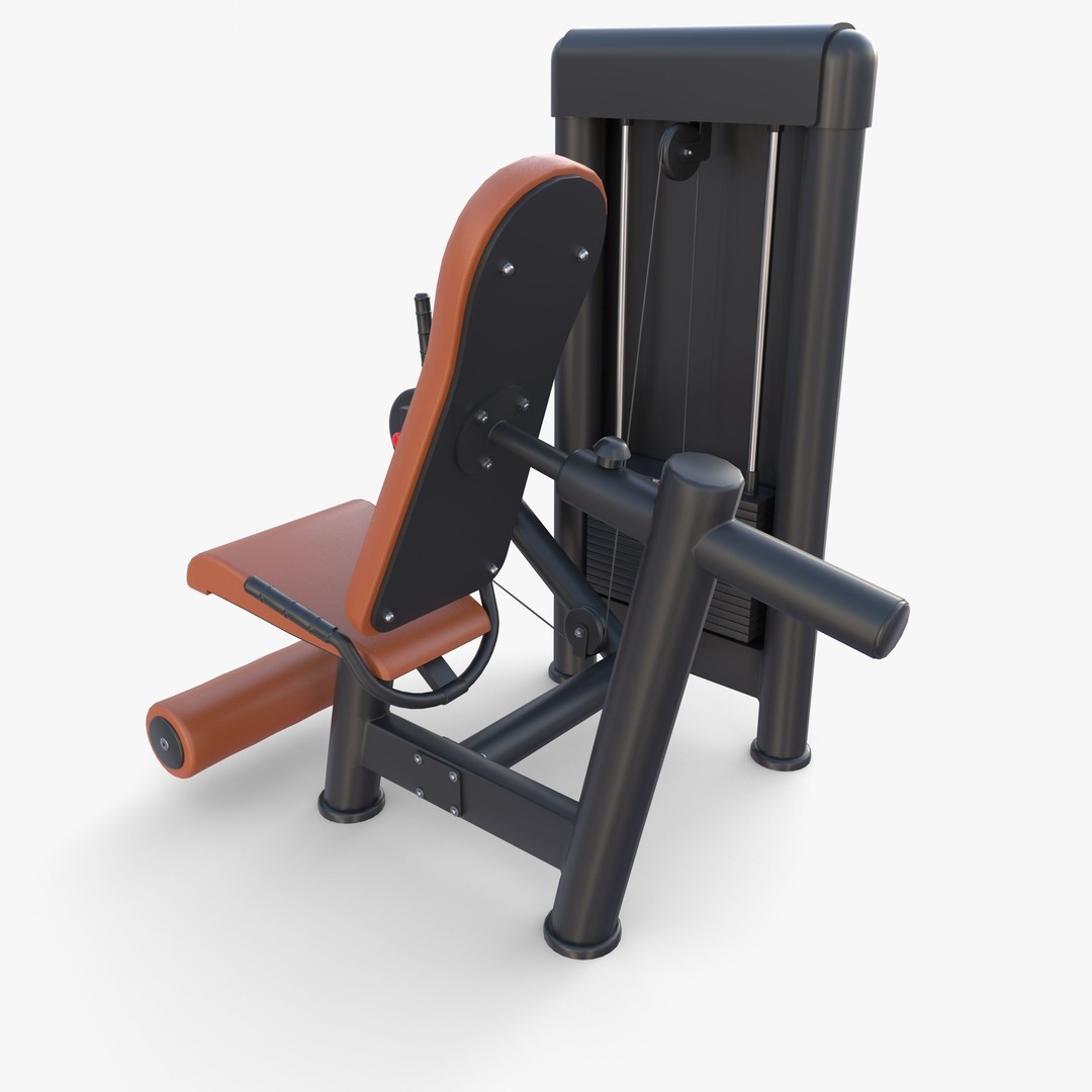 Leg Extension Machine 3D Model – Realistic Gym Equipment, PBR Textures - View 4