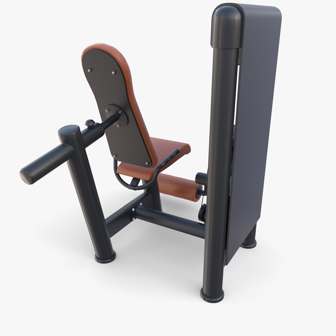 Leg Extension Machine 3D Model – Realistic Gym Equipment, PBR Textures - View 6