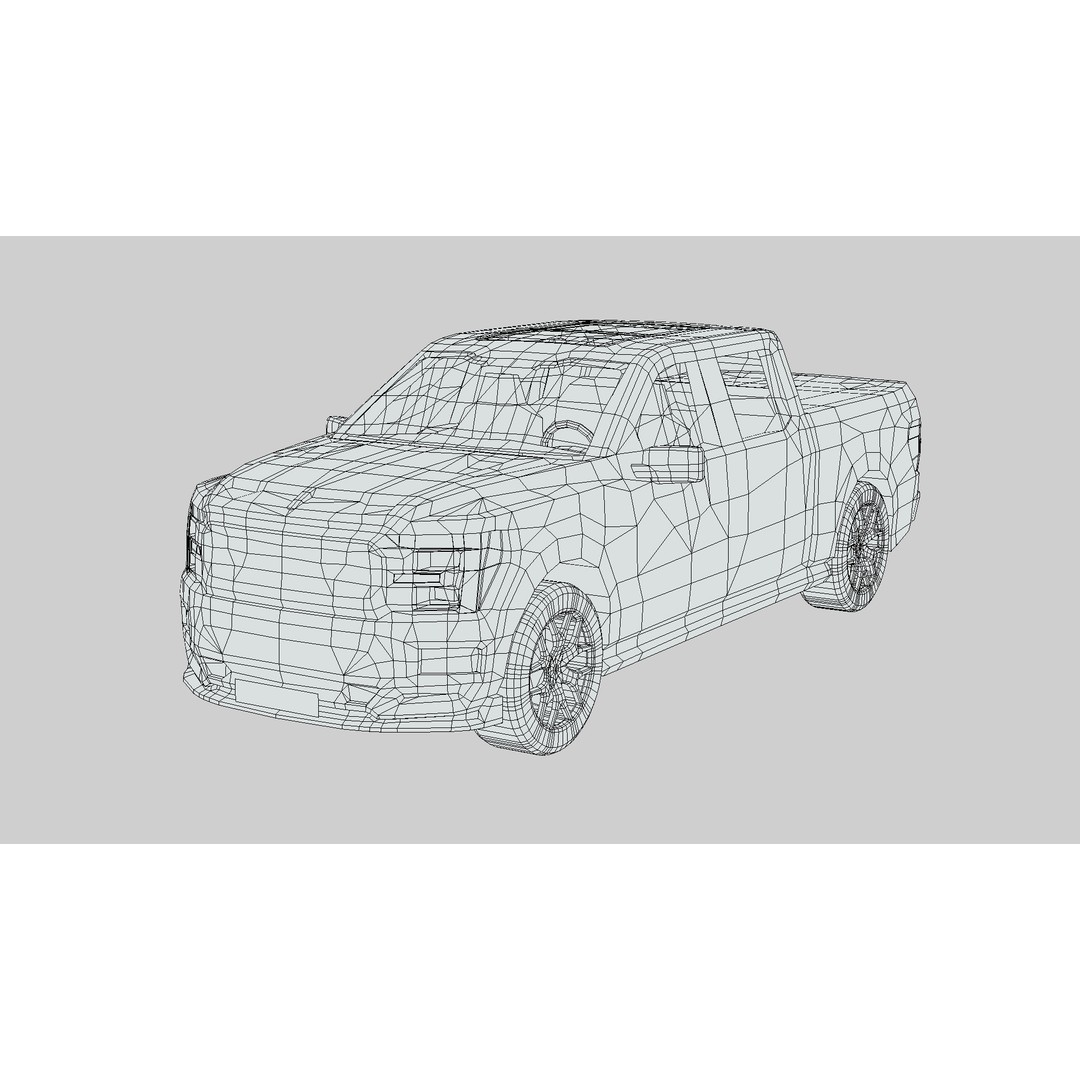 Shelby F-150 Super Snake 3D Model – Low Poly Game Asset, FBX - View 3