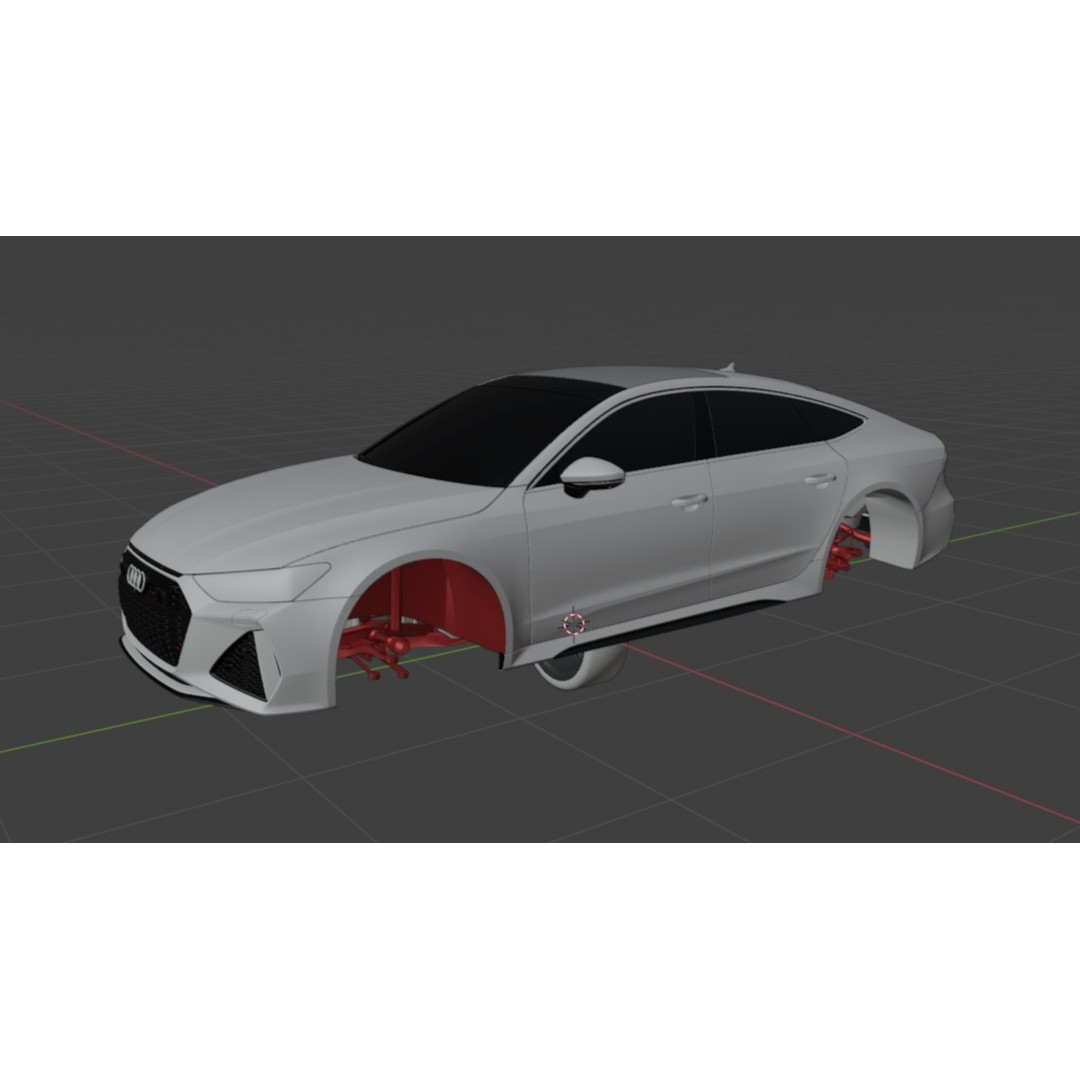 Audi RS7 C8 3D Model – Low Poly Game Asset, FBX, OBJ, Blender - View 19