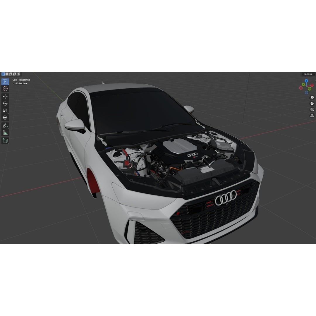 Audi RS7 C8 3D Model – Low Poly Game Asset, FBX, OBJ, Blender - View 20