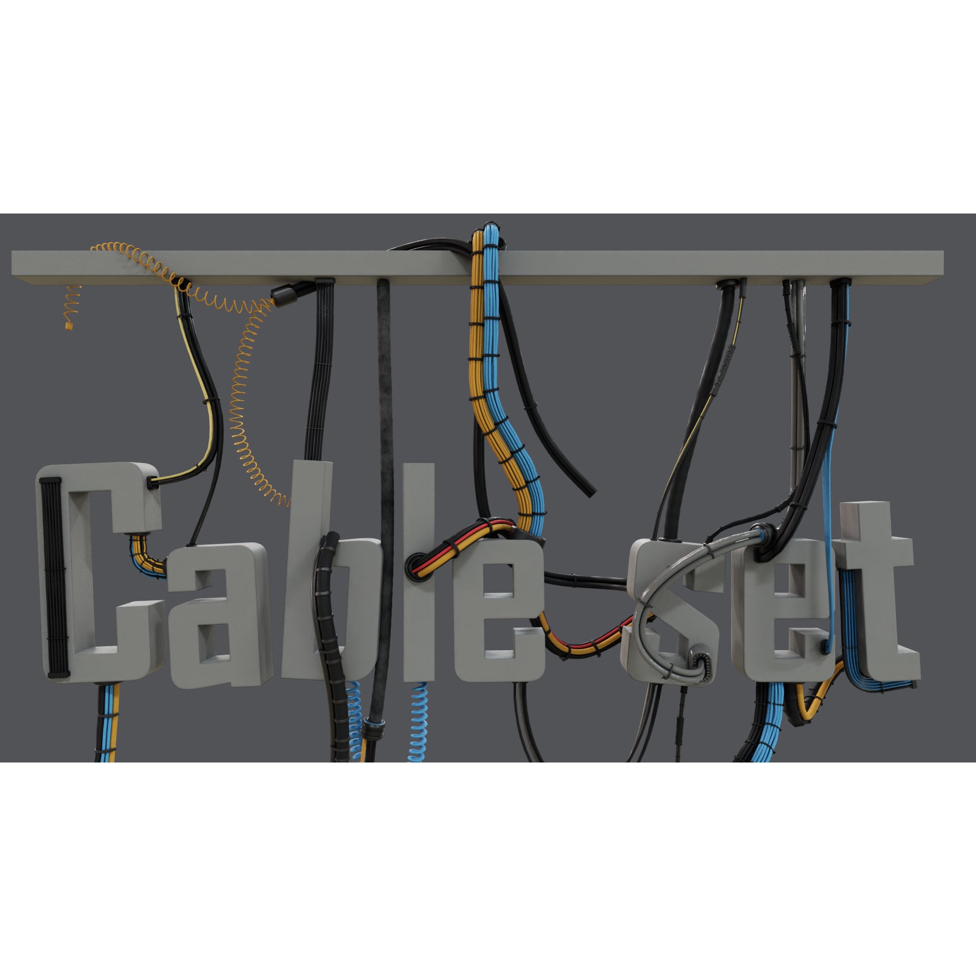 Cable Set 02 - Game-Ready 3D Model - View 10