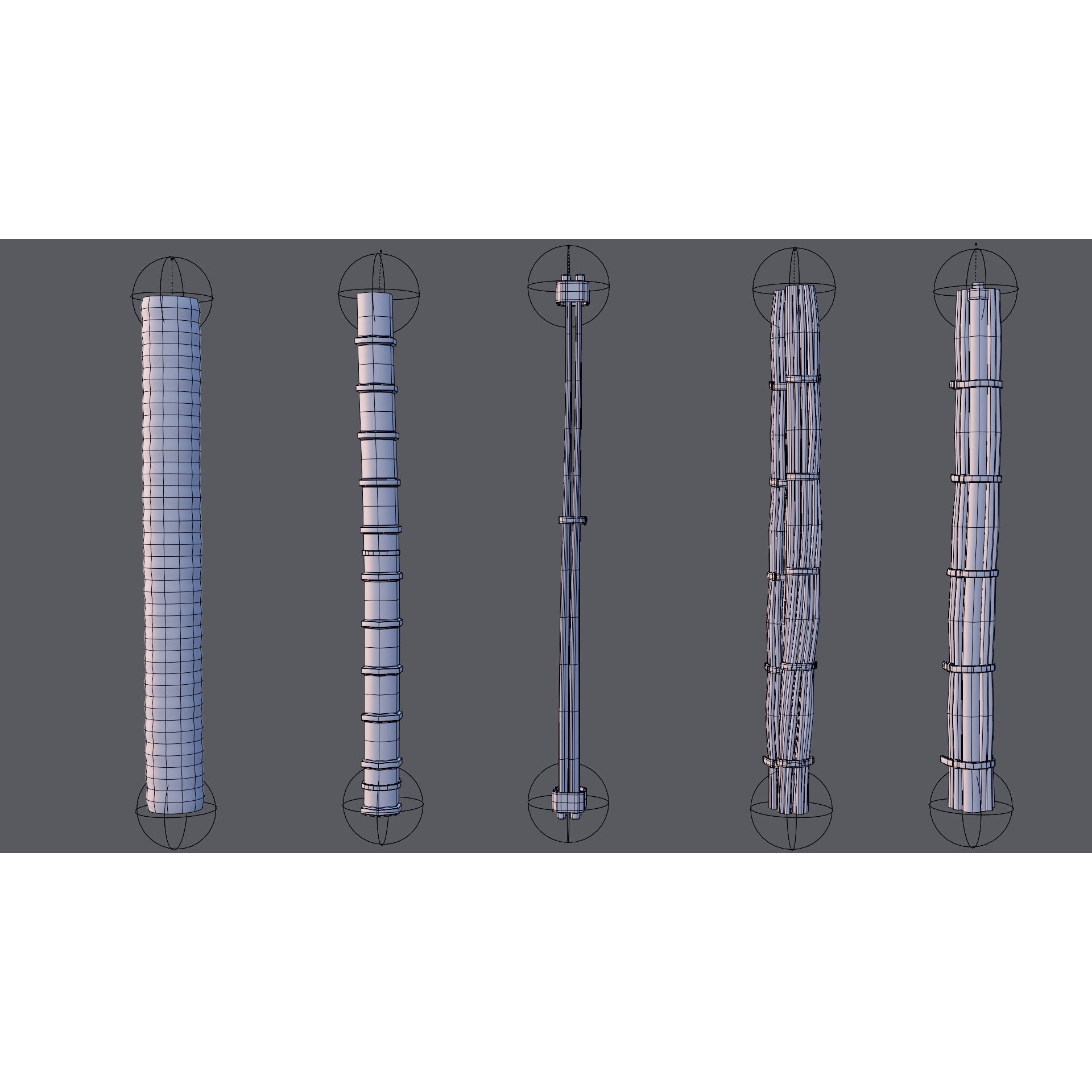 Cable Set 02 - Game-Ready 3D Model - View 18