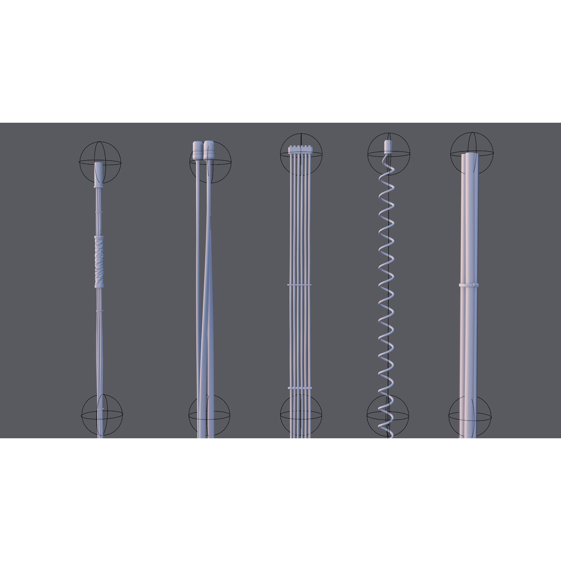 Cable Set 02 - Game-Ready 3D Model - View 23