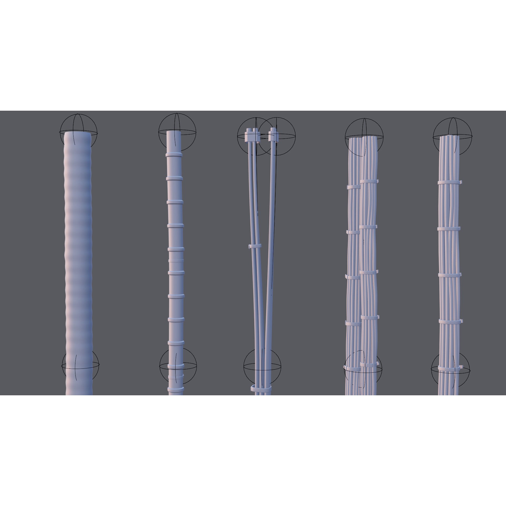 Cable Set 02 - Game-Ready 3D Model - View 24
