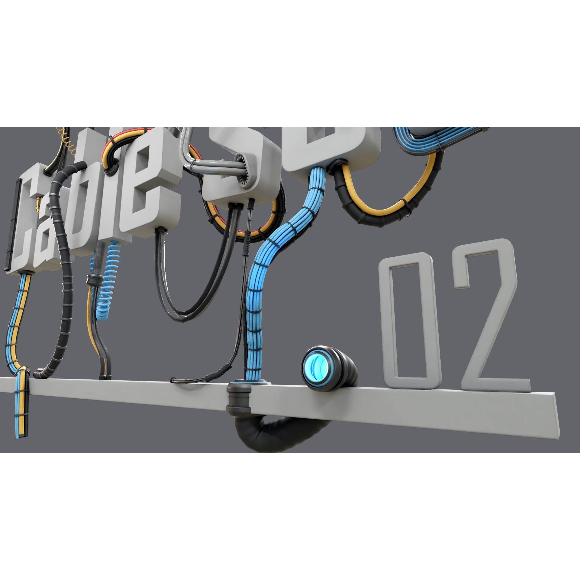 Cable Set 02 - Game-Ready 3D Model - View 7