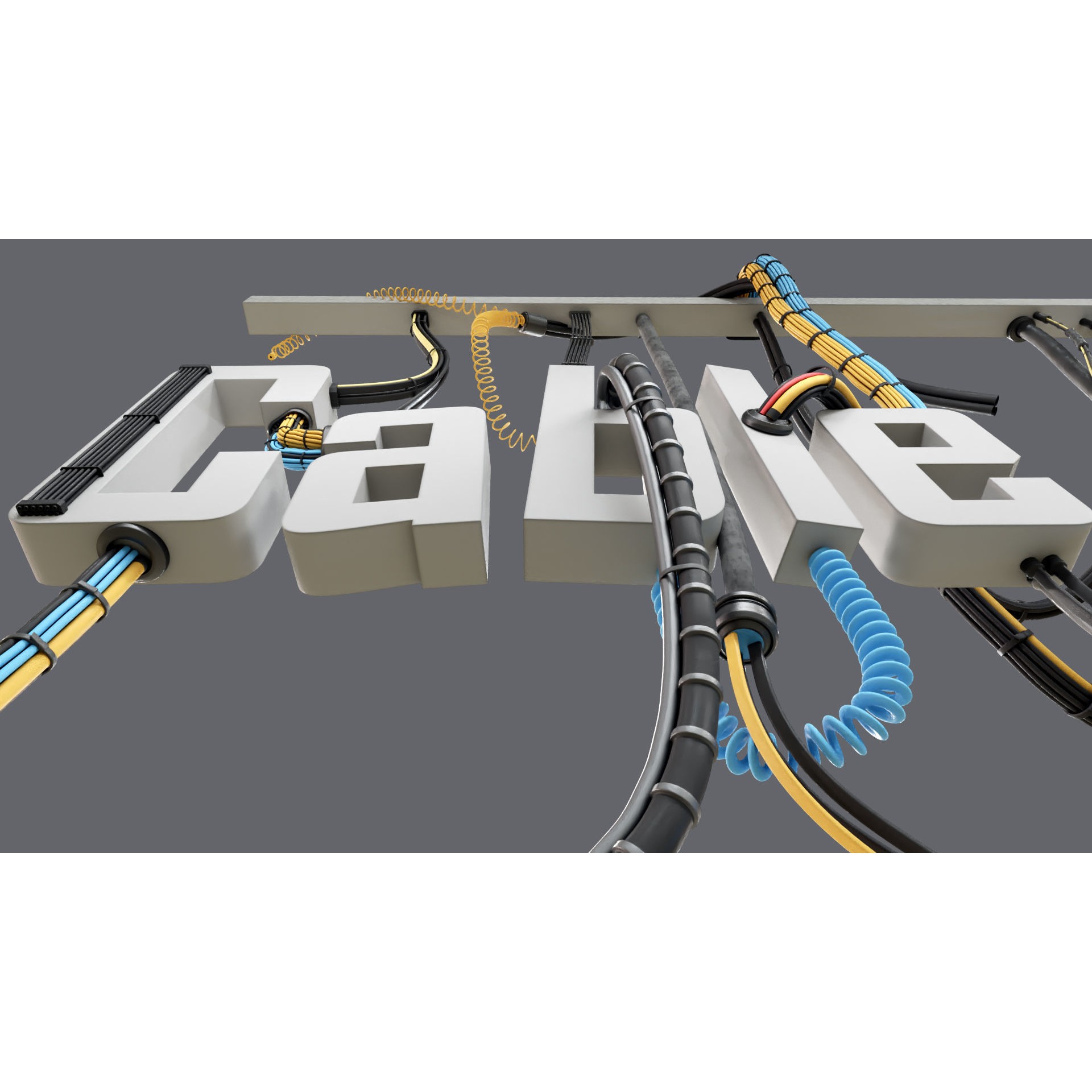 Cable Set 02 - Game-Ready 3D Model - View 8