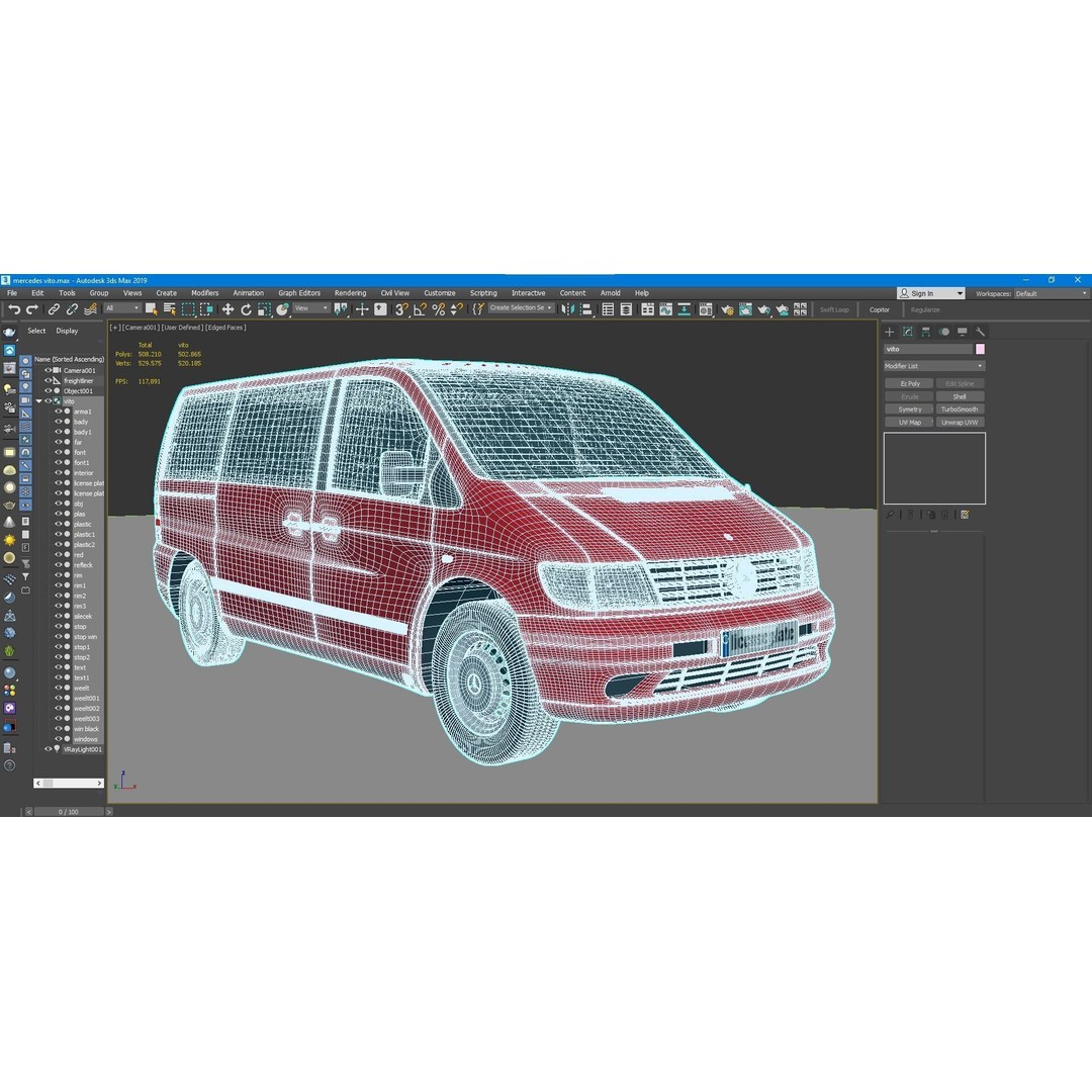 Mercedes Benz Vito 3D Model – Detailed Vehicle Asset, FBX, PBR - View 9