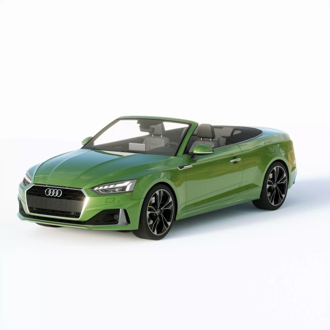 Audi A5 Cabriolet 2020 3D Model – High Poly PBR Asset, FBX, Blender - View 2