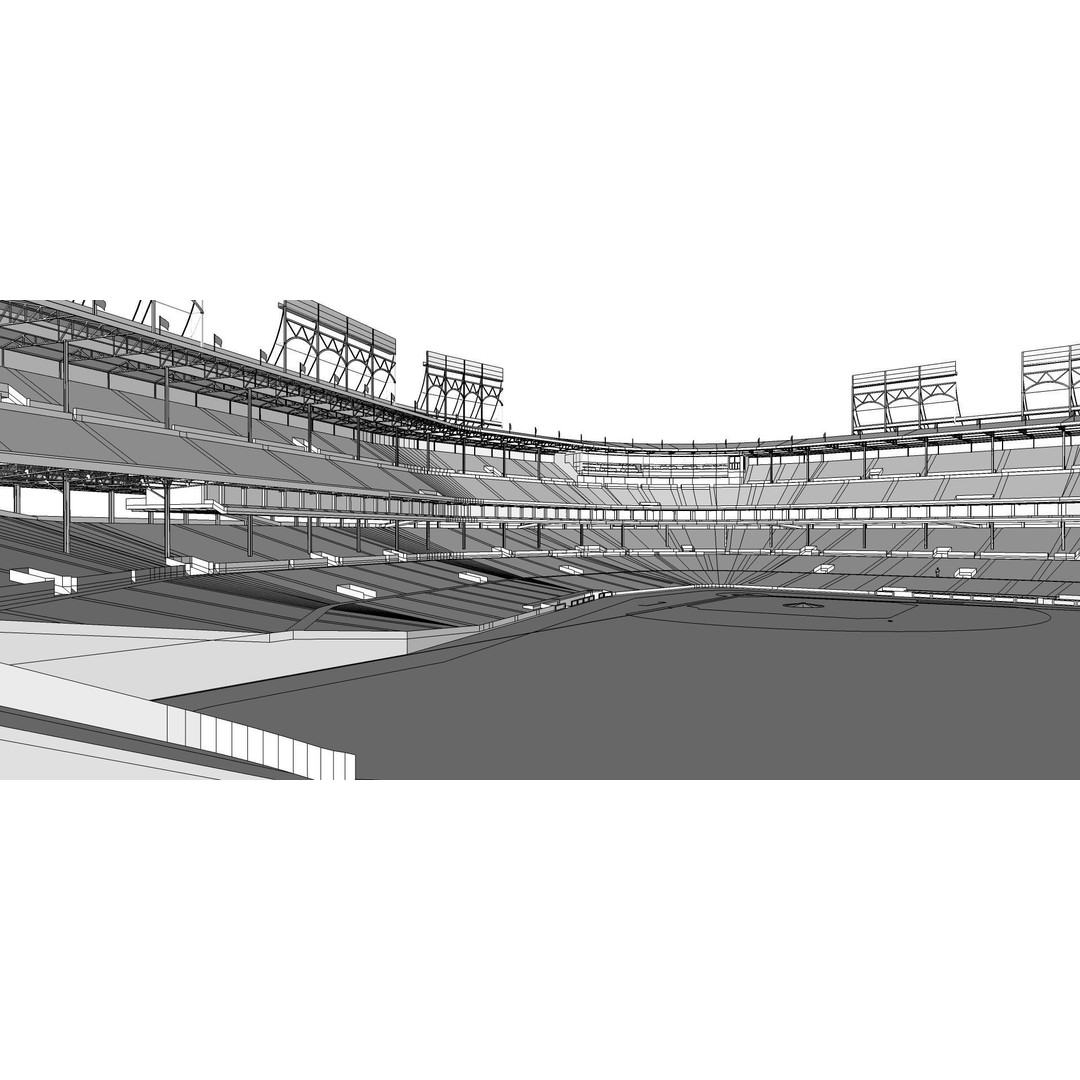Wrigley Field 3D Model – Historic Baseball Stadium, FBX, PBR Textures