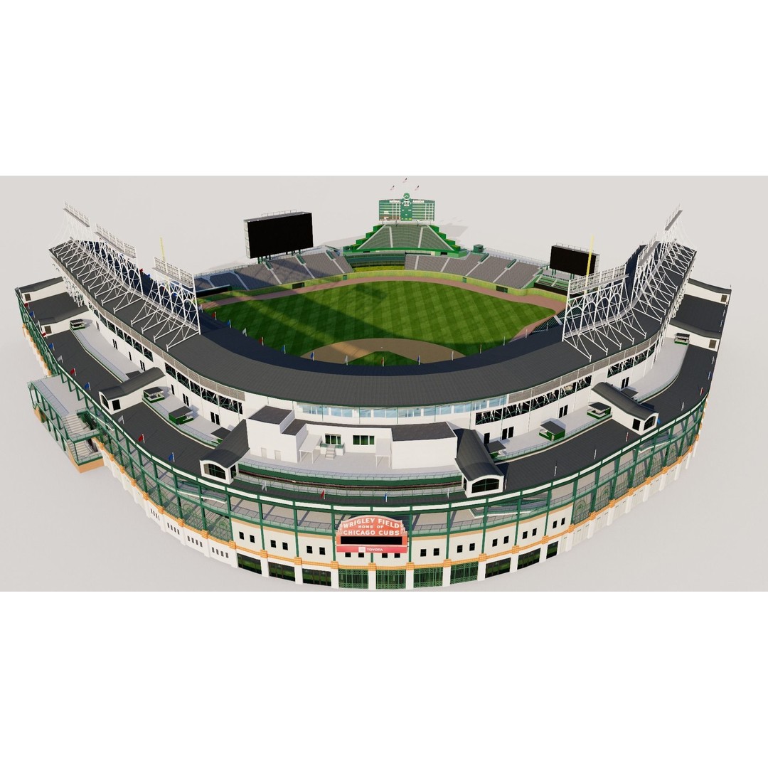 Wrigley Field 3D Model – Historic Baseball Stadium, FBX, PBR Textures - View 13