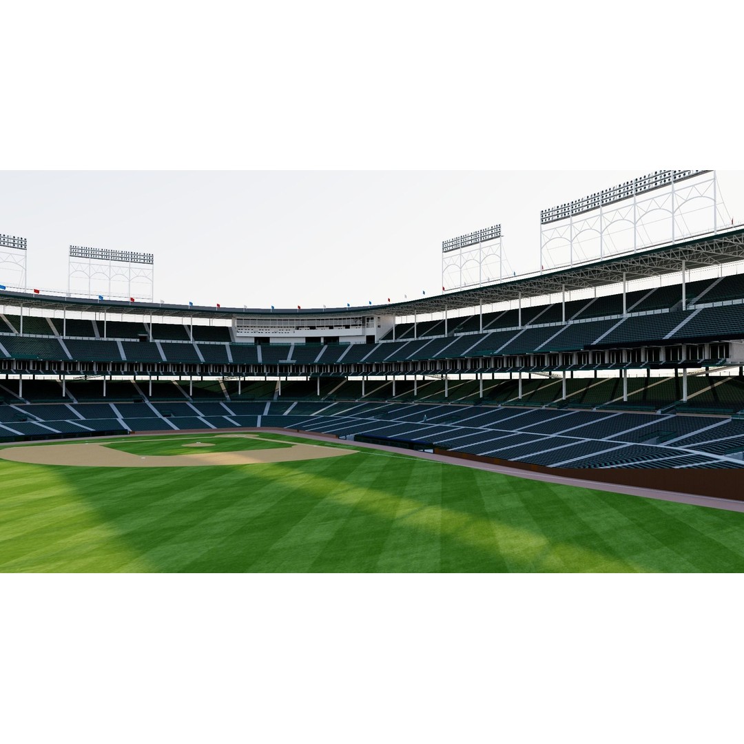 Wrigley Field 3D Model – Historic Baseball Stadium, FBX, PBR Textures - View 15