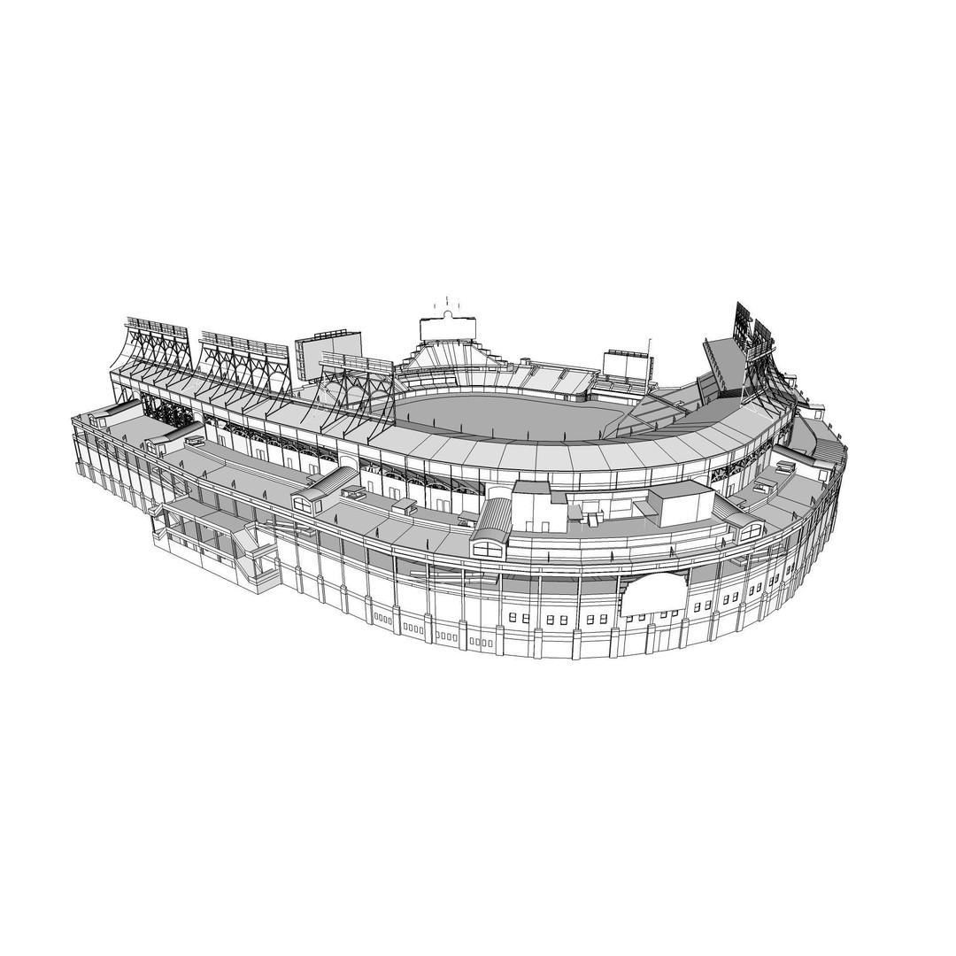 Wrigley Field 3D Model – Historic Baseball Stadium, FBX, PBR Textures - View 18
