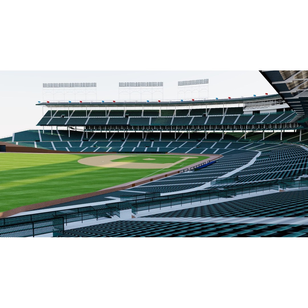 Wrigley Field 3D Model – Historic Baseball Stadium, FBX, PBR Textures - View 4