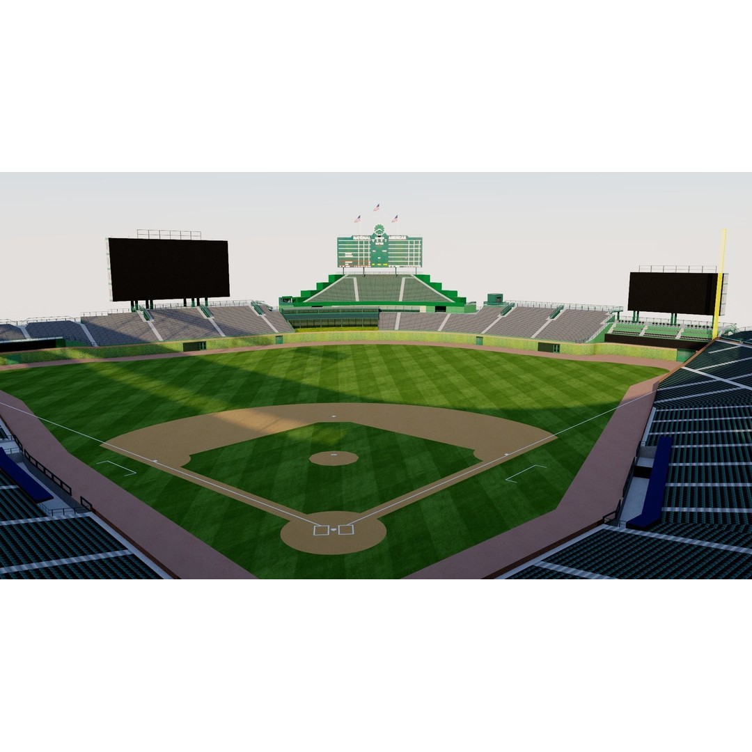 Wrigley Field 3D Model – Historic Baseball Stadium, FBX, PBR Textures - View 6