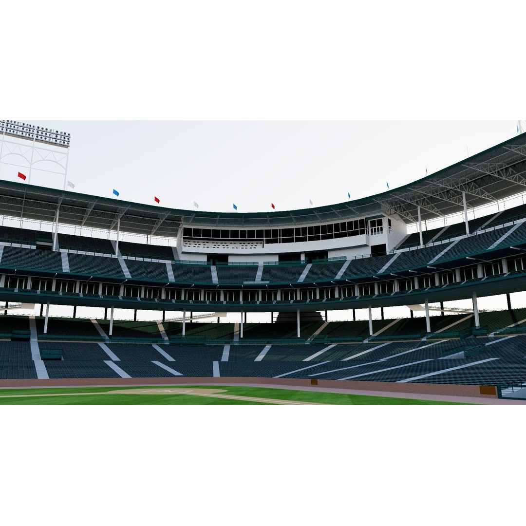 Wrigley Field 3D Model – Historic Baseball Stadium, FBX, PBR Textures - View 8
