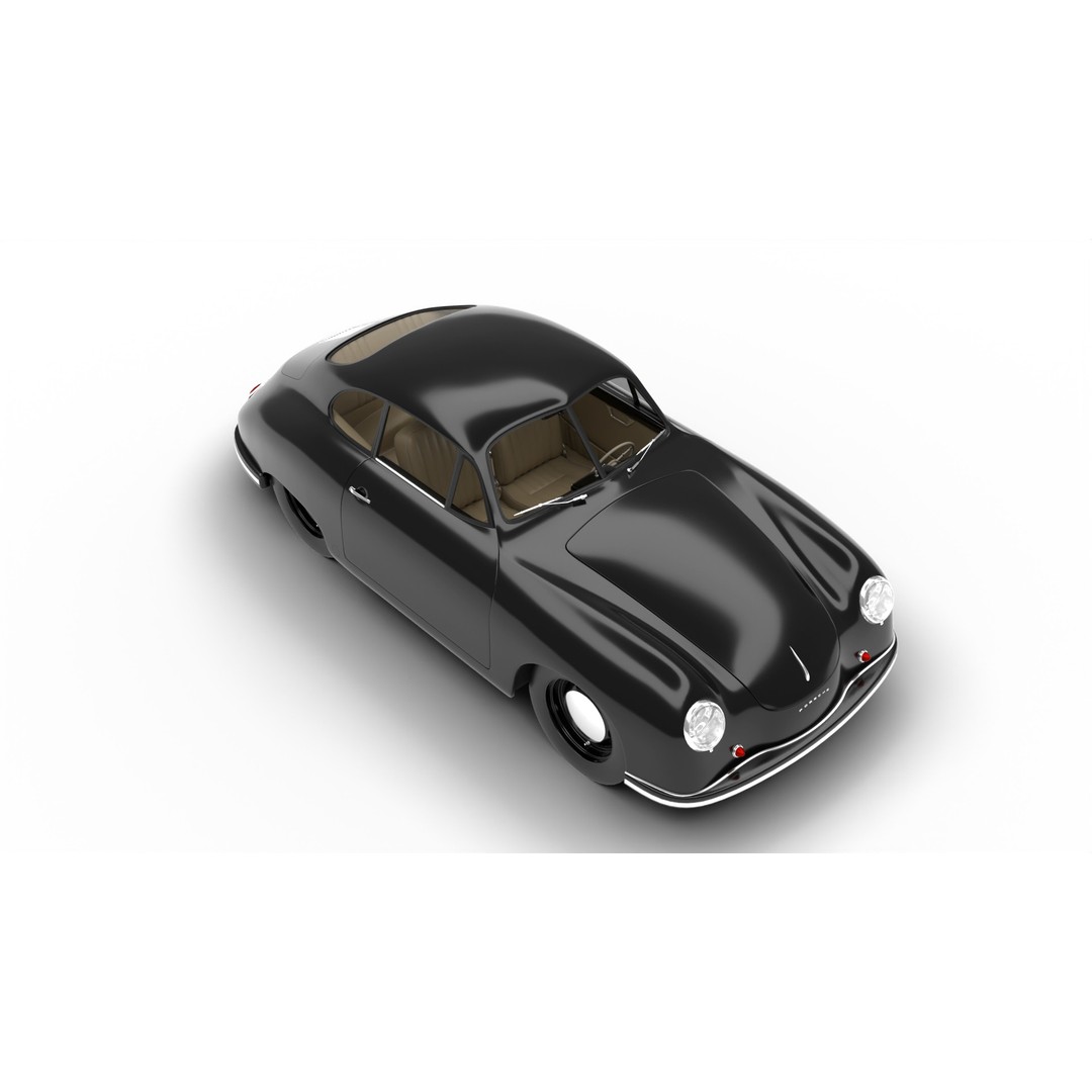 Porsche 356 1300 1952 3D Model – Classic Sports Car, FBX, PBR, Rigged - View 10