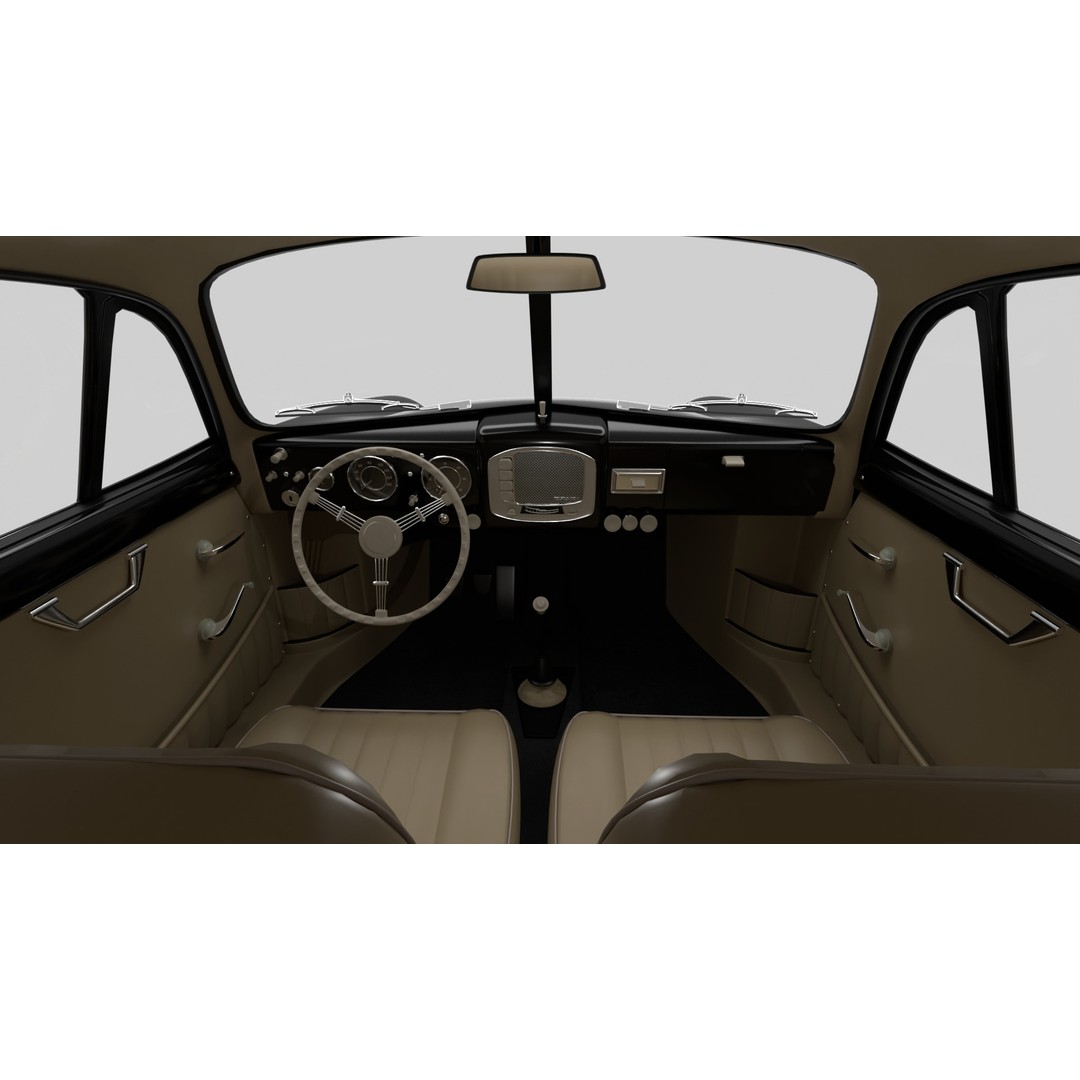 Porsche 356 1300 1952 3D Model – Classic Sports Car, FBX, PBR, Rigged - View 21