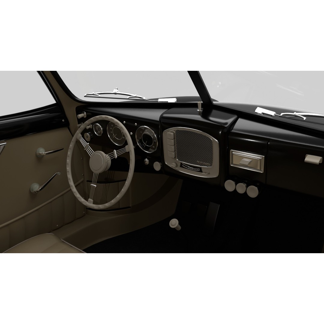 Porsche 356 1300 1952 3D Model – Classic Sports Car, FBX, PBR, Rigged - View 23