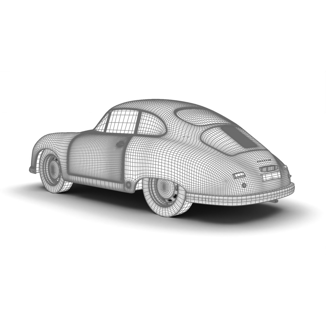 Porsche 356 1300 1952 3D Model – Classic Sports Car, FBX, PBR, Rigged - View 28