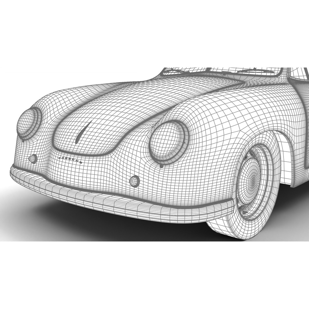 Porsche 356 1300 1952 3D Model – Classic Sports Car, FBX, PBR, Rigged - View 29