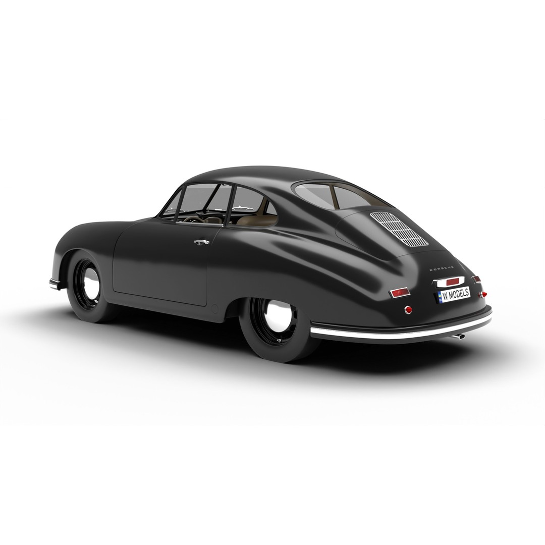Porsche 356 1300 1952 3D Model – Classic Sports Car, FBX, PBR, Rigged - View 3