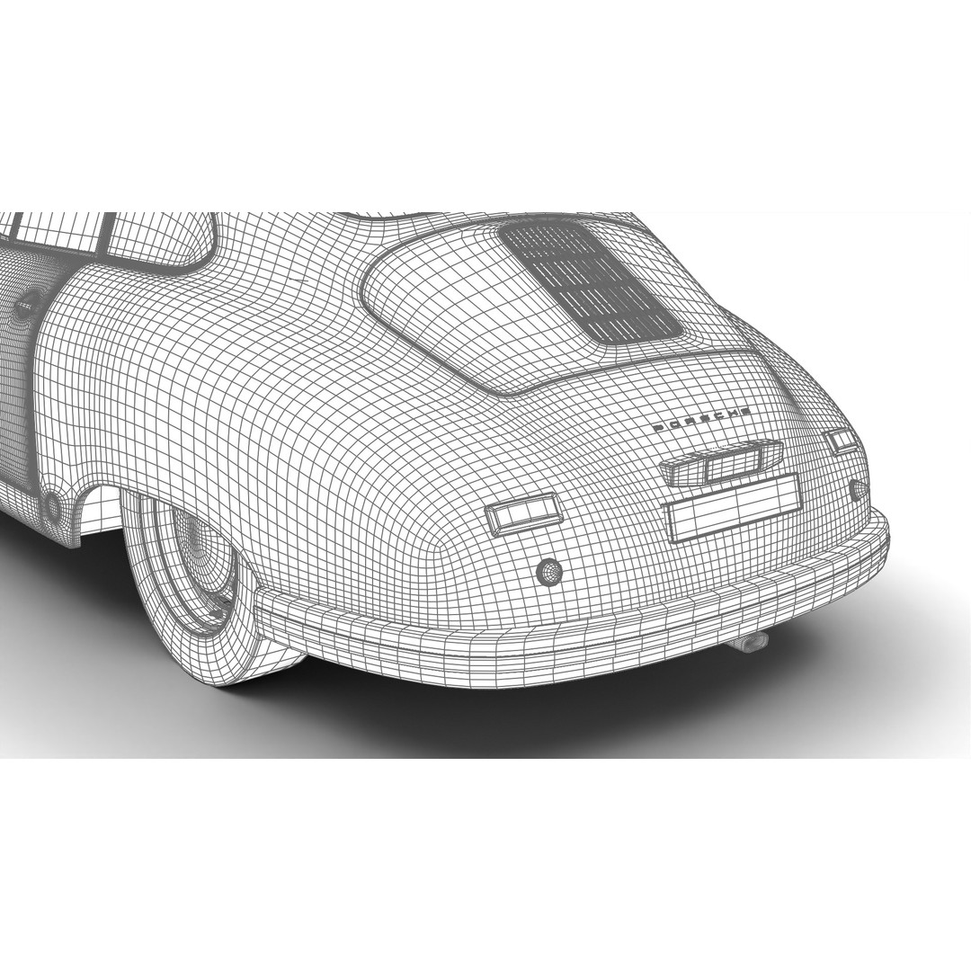 Porsche 356 1300 1952 3D Model – Classic Sports Car, FBX, PBR, Rigged - View 30