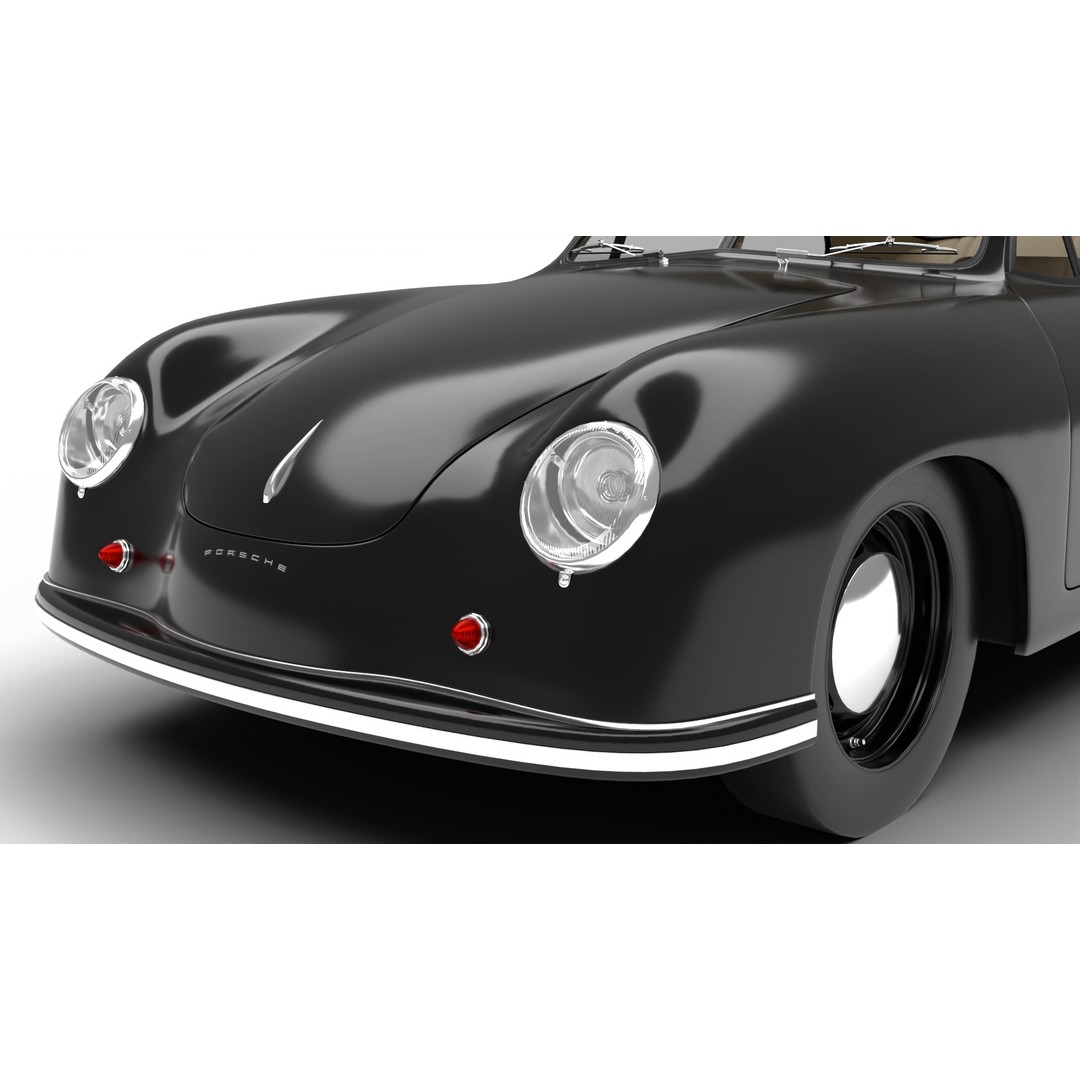 Porsche 356 1300 1952 3D Model – Classic Sports Car, FBX, PBR, Rigged - View 4