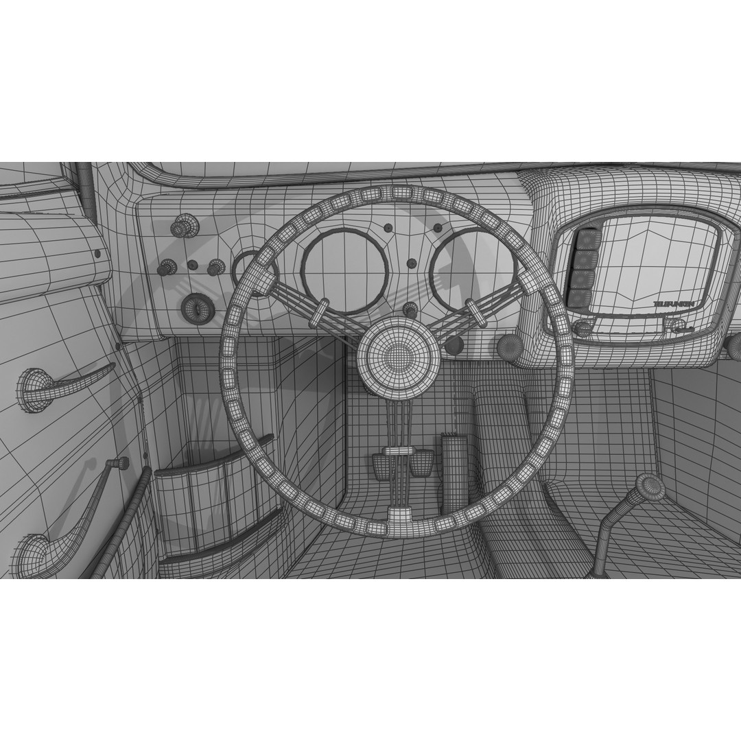 Porsche 356 1300 1952 3D Model – Classic Sports Car, FBX, PBR, Rigged - View 49