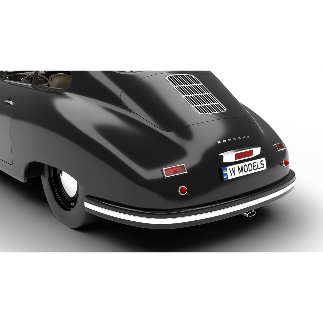 Porsche 356 1300 1952 3D Model – Classic Sports Car, FBX, PBR, Rigged - View 5
